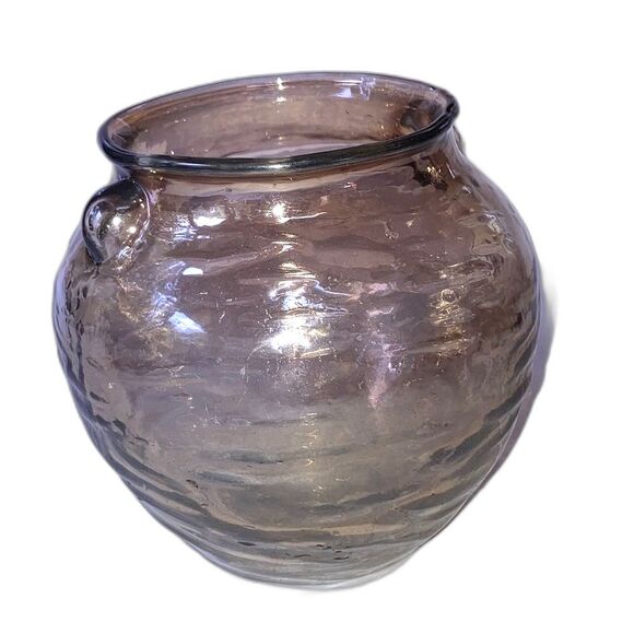 ANTHROPOLOGIE Capricio Art Glass Vase Candle holder With Small Handles - Picture 4 of 11